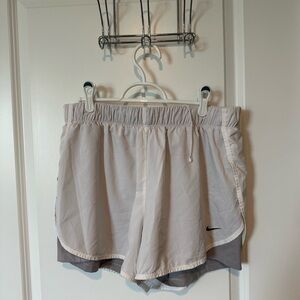 Nike Dri fit running shorts. White and gray XXL